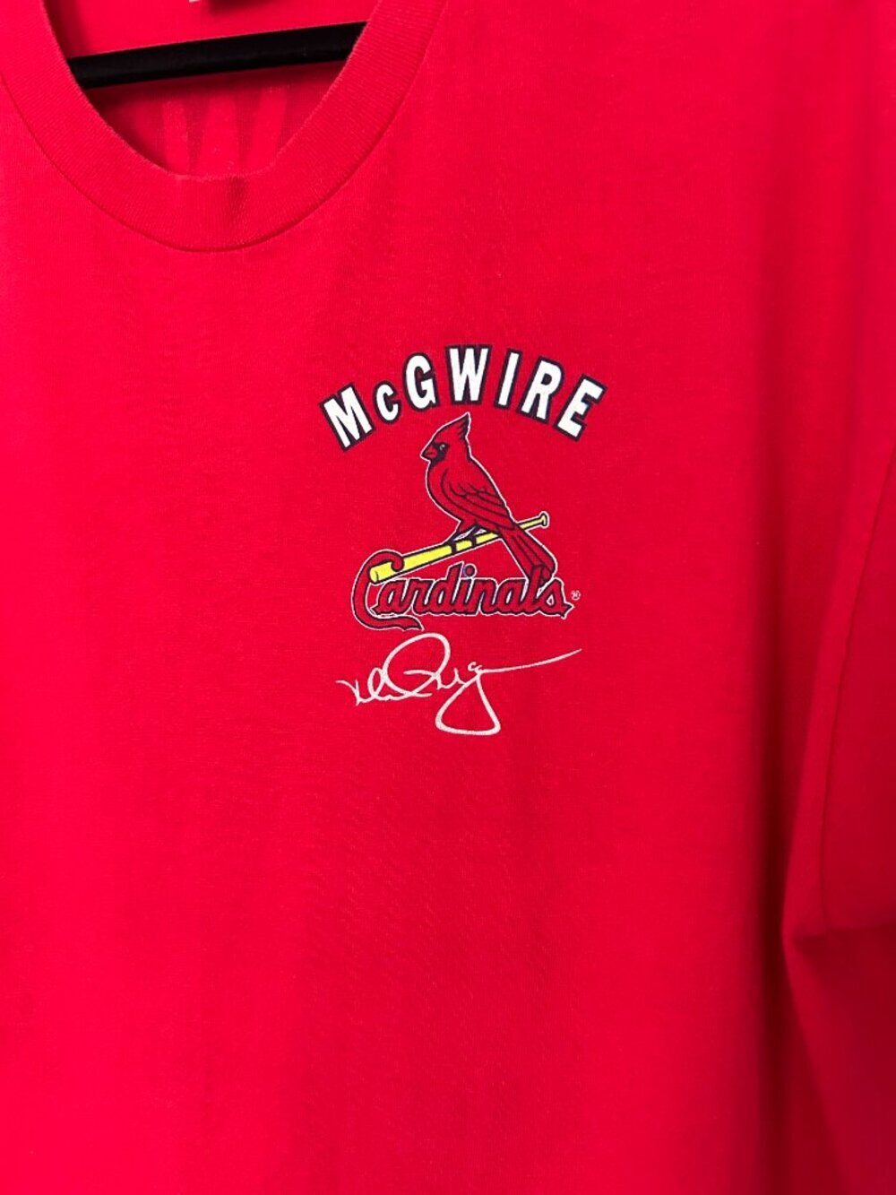 Vintage 1998 Mark McGwire #25 Cardinals T-Shirt Men’s XL Hanes USA Red MLB - Picture 3 of 9